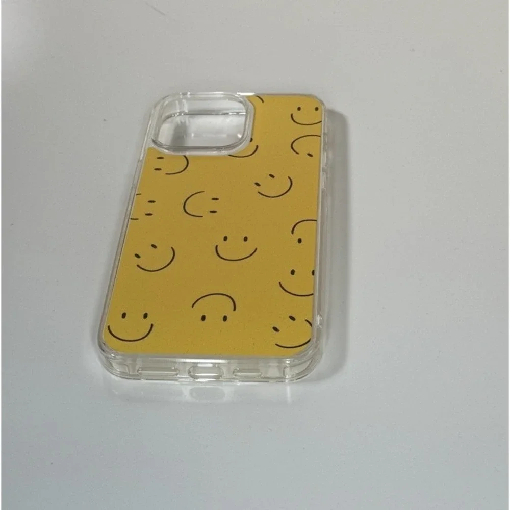 Yellow Happy Face Clear Hybrid Phone Case iPhone 13 Pro Max Crystal II‎ 81-03